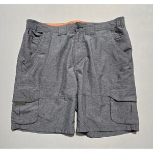 Field & Stream Cargo Shorts Mens Large 36-38 Gray Fishing Hiking Outdoor Button